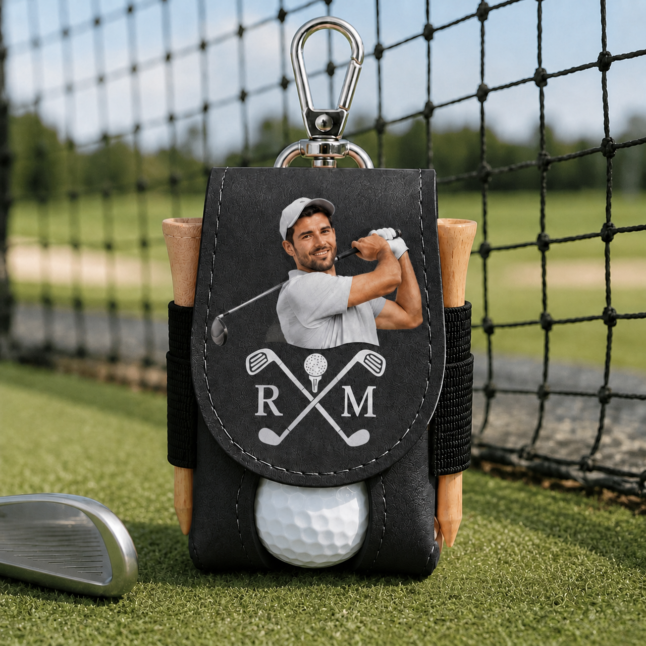 Personalized Leather Golf Ball Bag