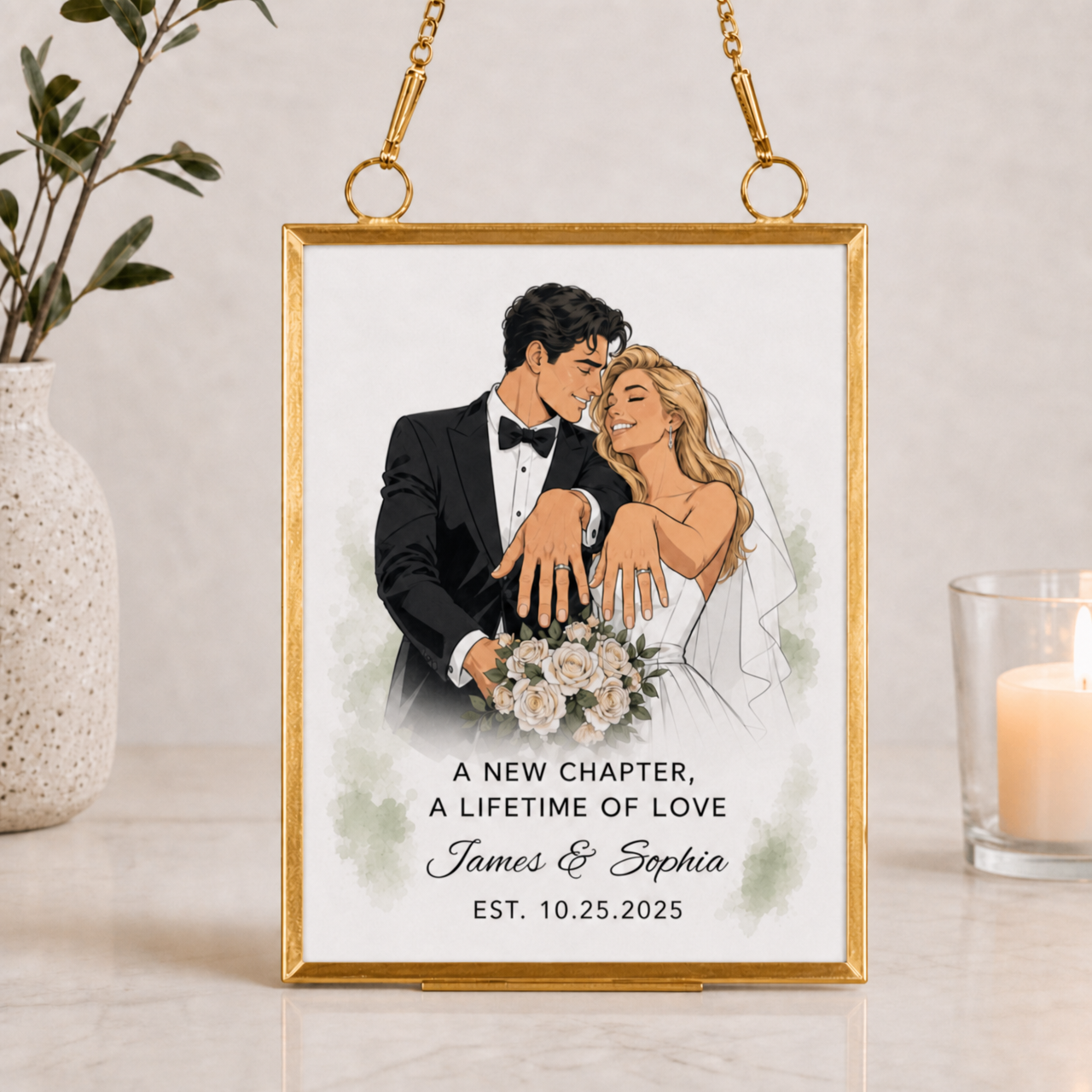 Personalized Photo Ornament, Glass Picture Frame