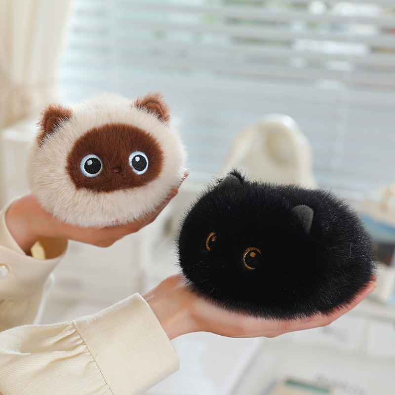 Stress-Relief Cat Bun Plush Toy – Soft Fluffy Cat Doll Desk Companion (20cm)