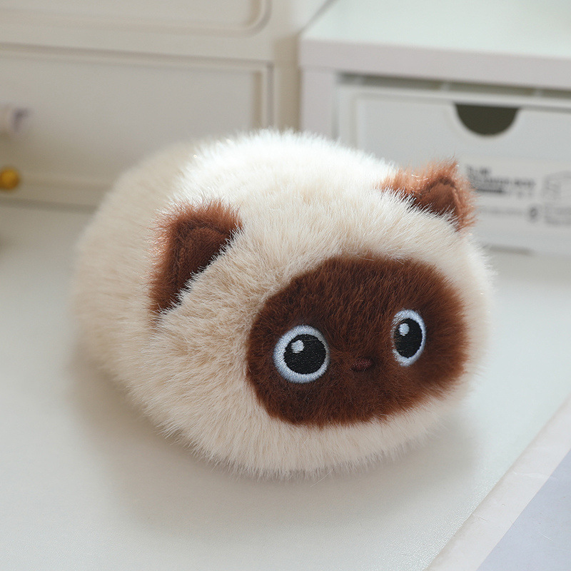 Stress-Relief Cat Bun Plush Toy – Soft Fluffy Cat Doll Desk Companion (20cm)