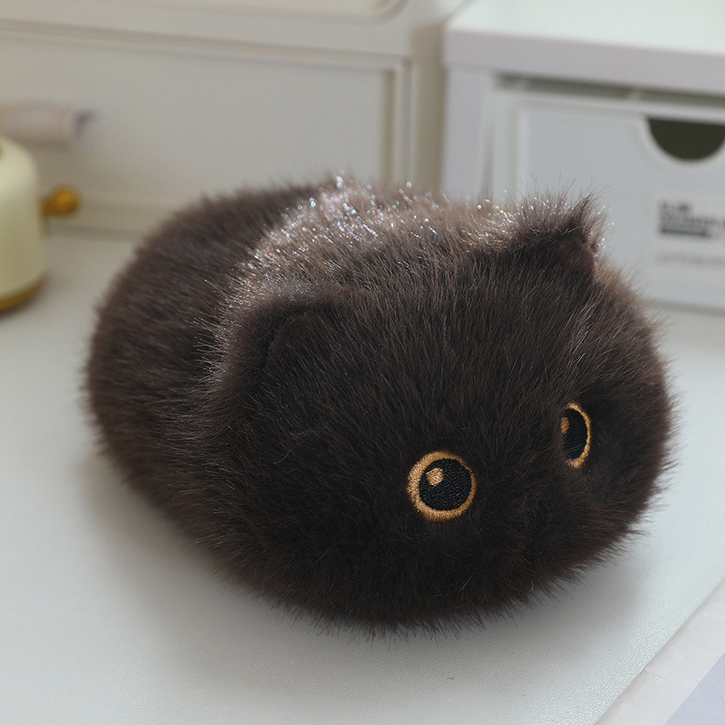 Stress-Relief Cat Bun Plush Toy – Soft Fluffy Cat Doll Desk Companion (20cm)