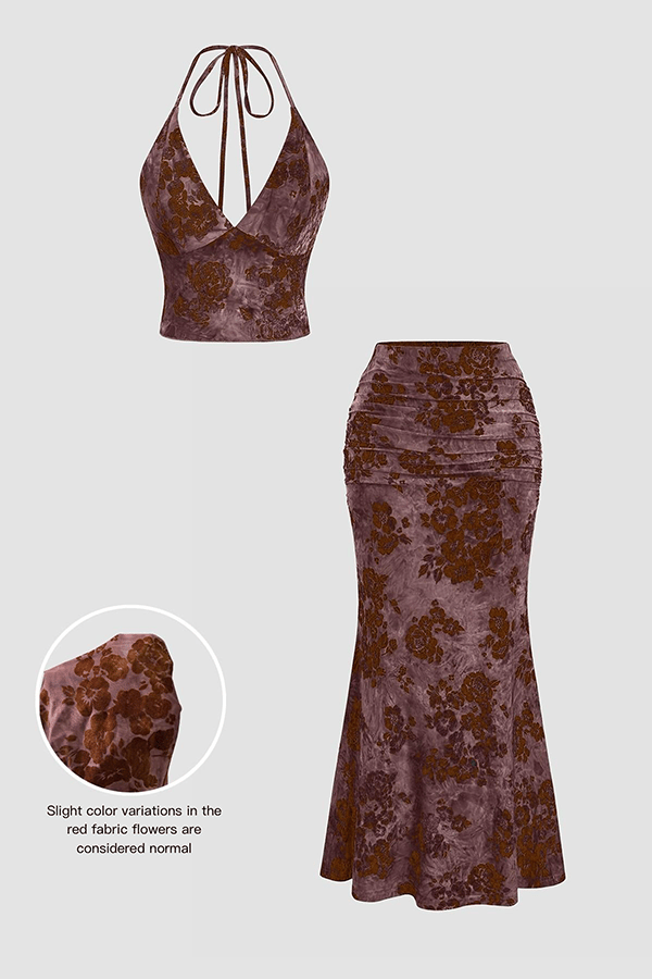 Women's Strappy Fishtail Skirt Set