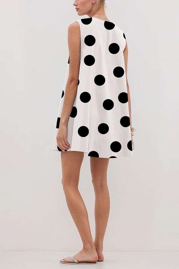 Women’s Sleeveless Bubble Hem Mini Dress with Pockets