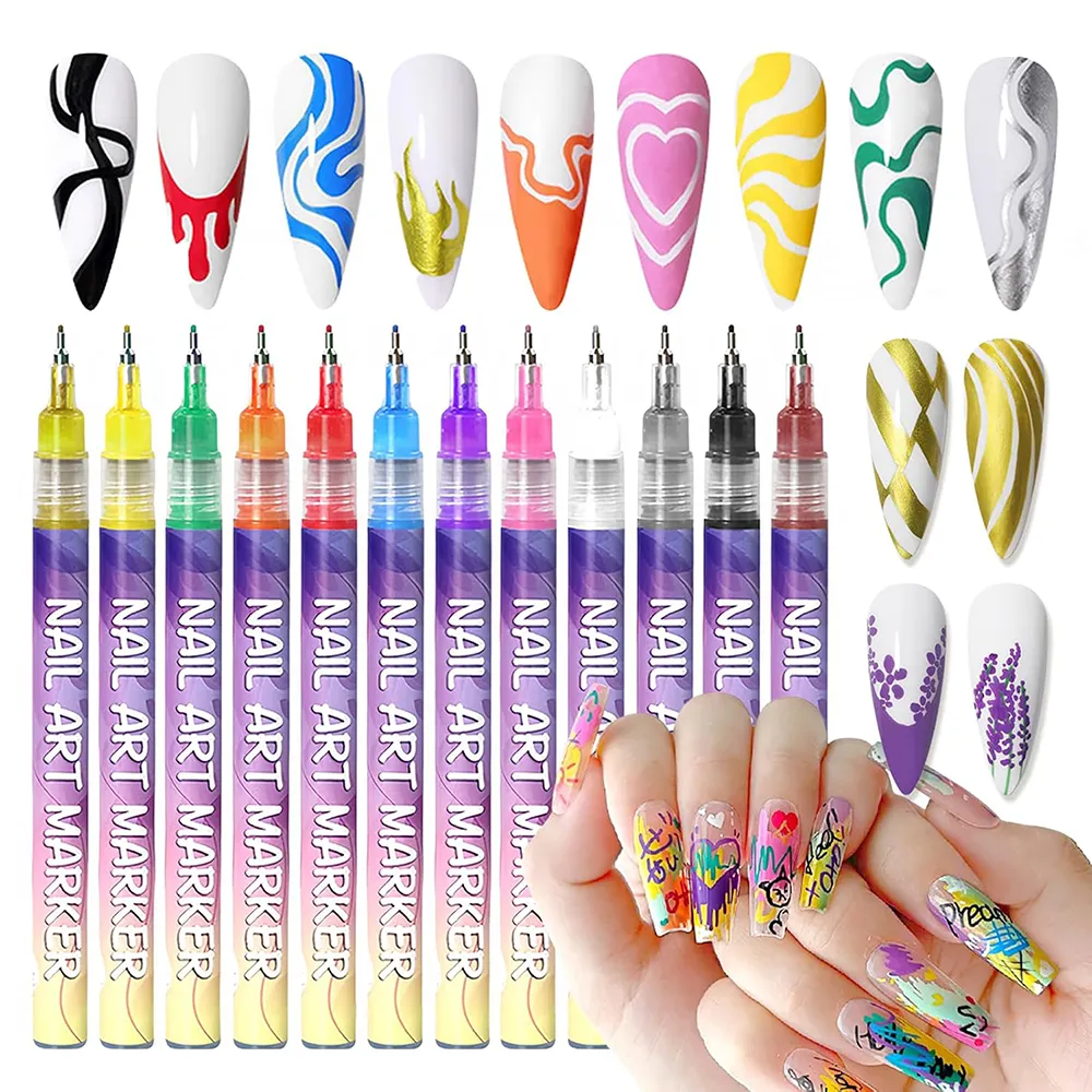 Nail Art Pen Set: Create professional, salon-style designs at home with the precision of a fine-tip pen. 💅