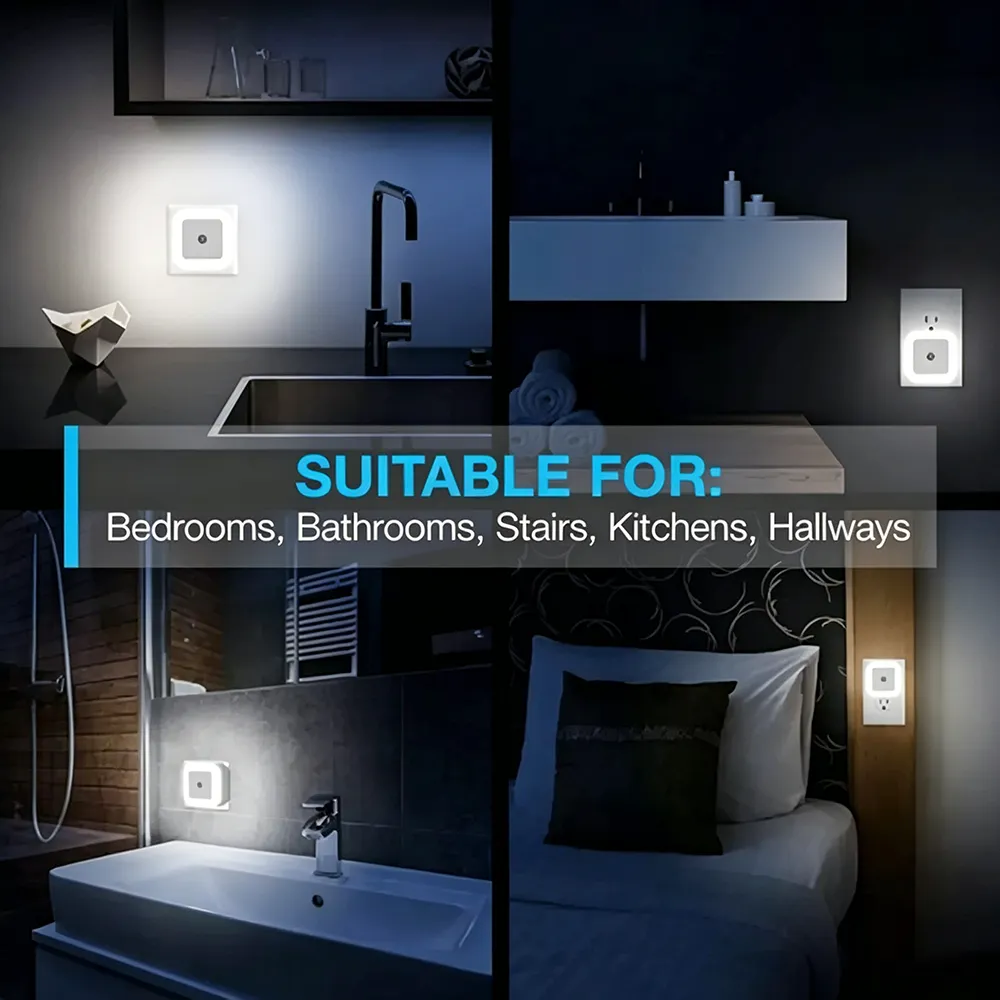 🌙 Plug-in LED night light with automatic sensor function – soft light, adjustable brightness