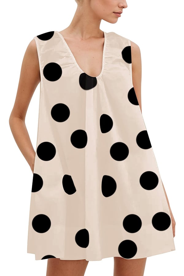 Women’s Sleeveless Bubble Hem Mini Dress with Pockets