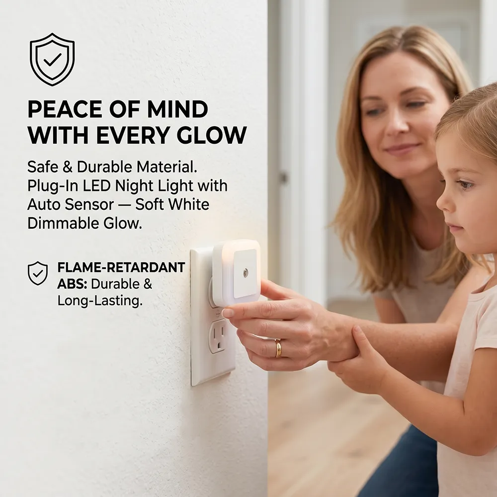 🌙 Plug-in LED night light with automatic sensor function – soft light, adjustable brightness