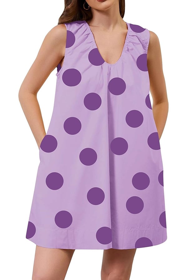 Women’s Sleeveless Bubble Hem Mini Dress with Pockets