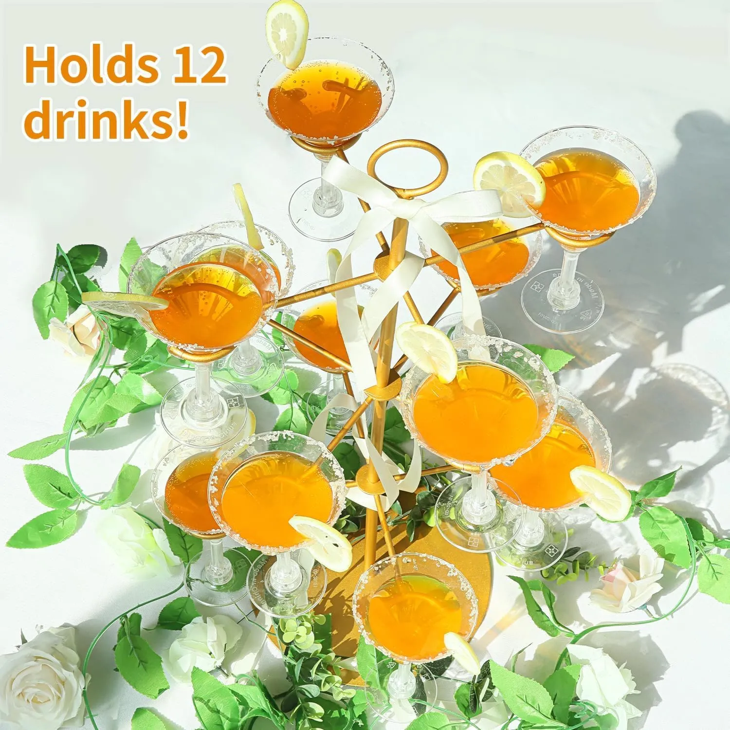 Celebration-Ready 3-Tier Cocktail Glass Tree