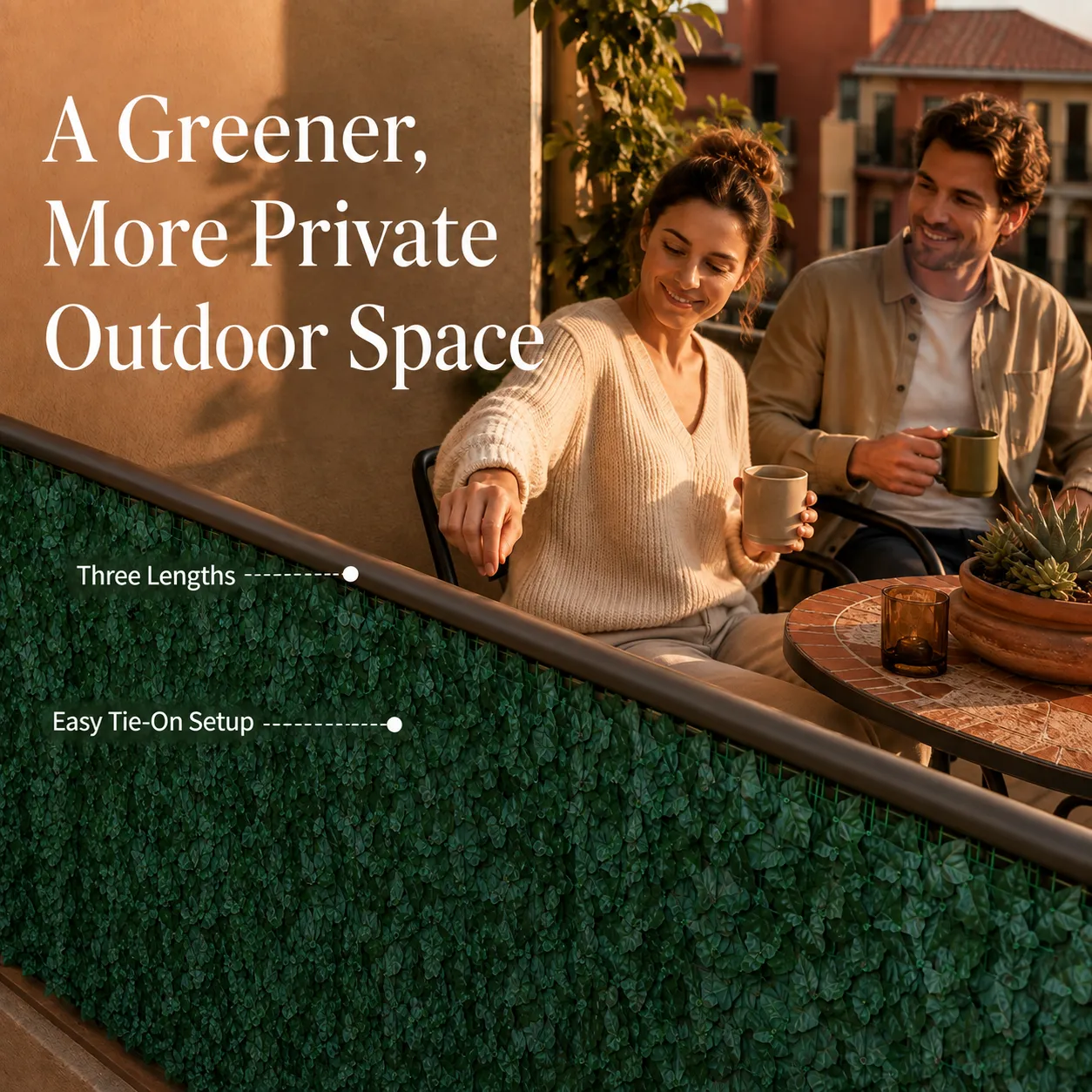 Deep Green Artificial Ivy Privacy Screen Roll