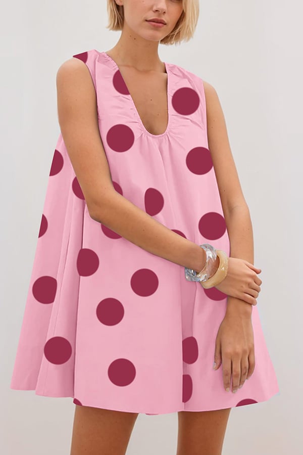 Women’s Sleeveless Bubble Hem Mini Dress with Pockets