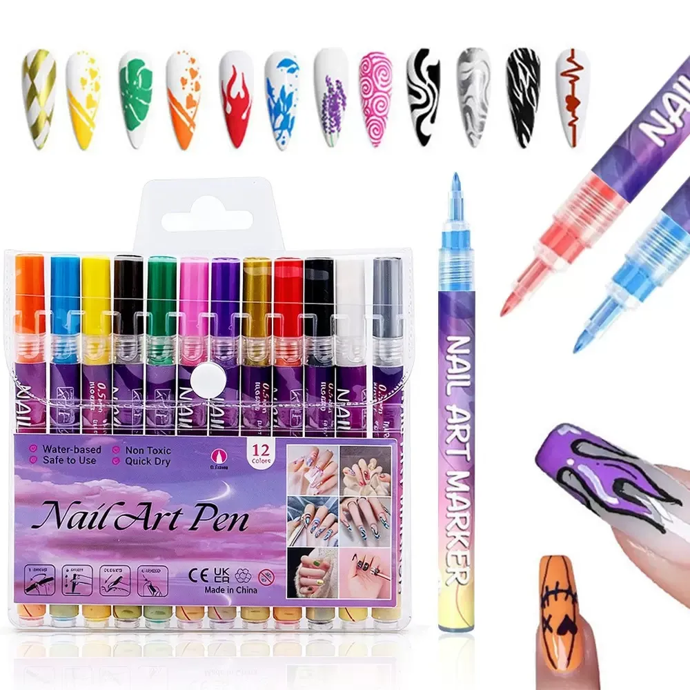 Nail Art Pen Set: Create professional, salon-style designs at home with the precision of a fine-tip pen. 💅