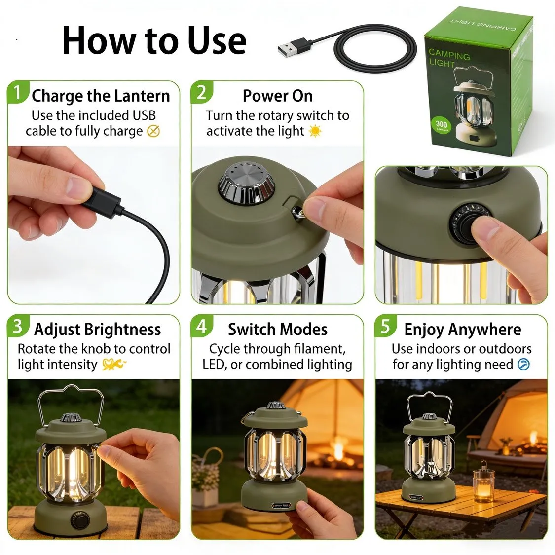 🏕️ Rechargeable Camping Lantern