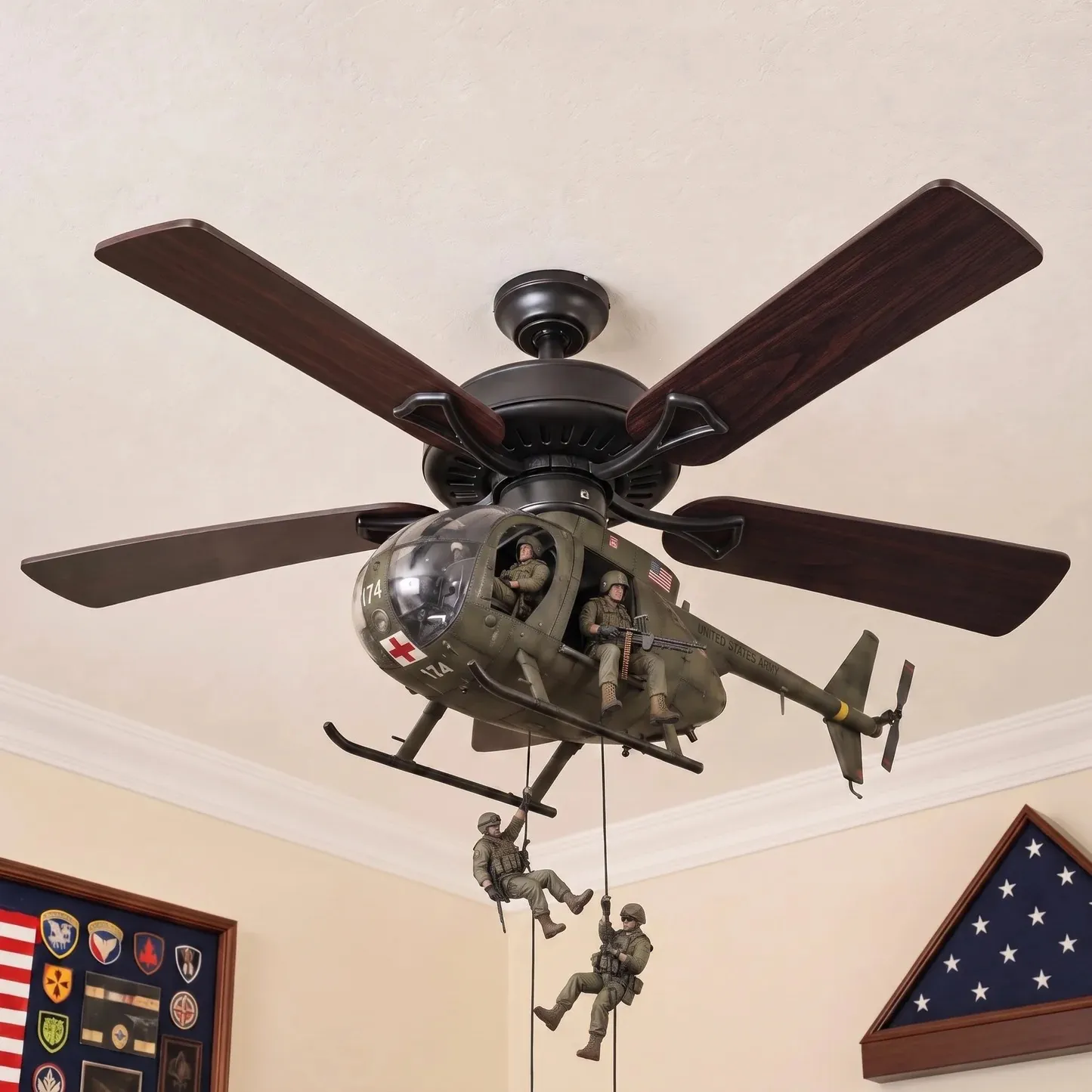 Military Helicopter Ceiling Fan Attachment Decor