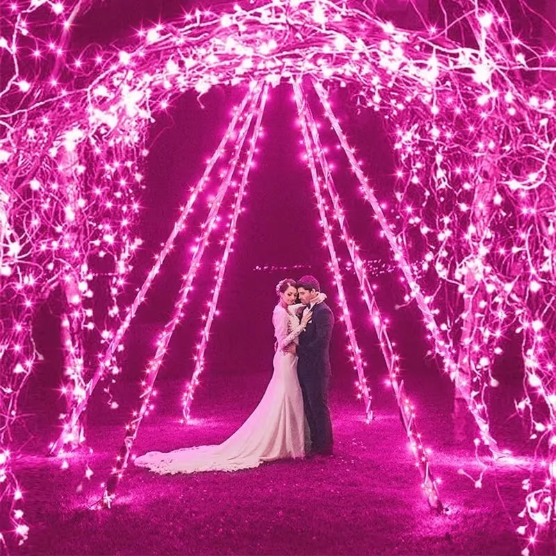 Vivid Pink Battery-Operated LED String Lights