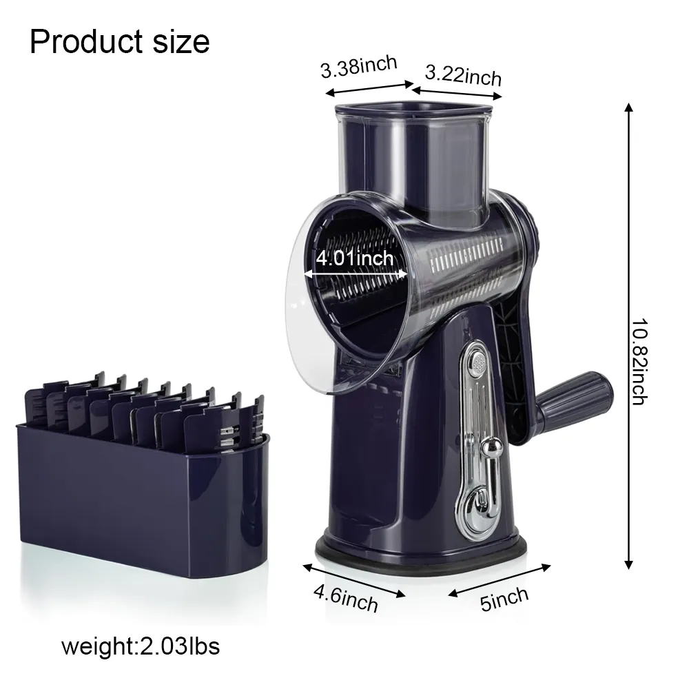 🧀 5-in-1 Rotary Grater with Handle