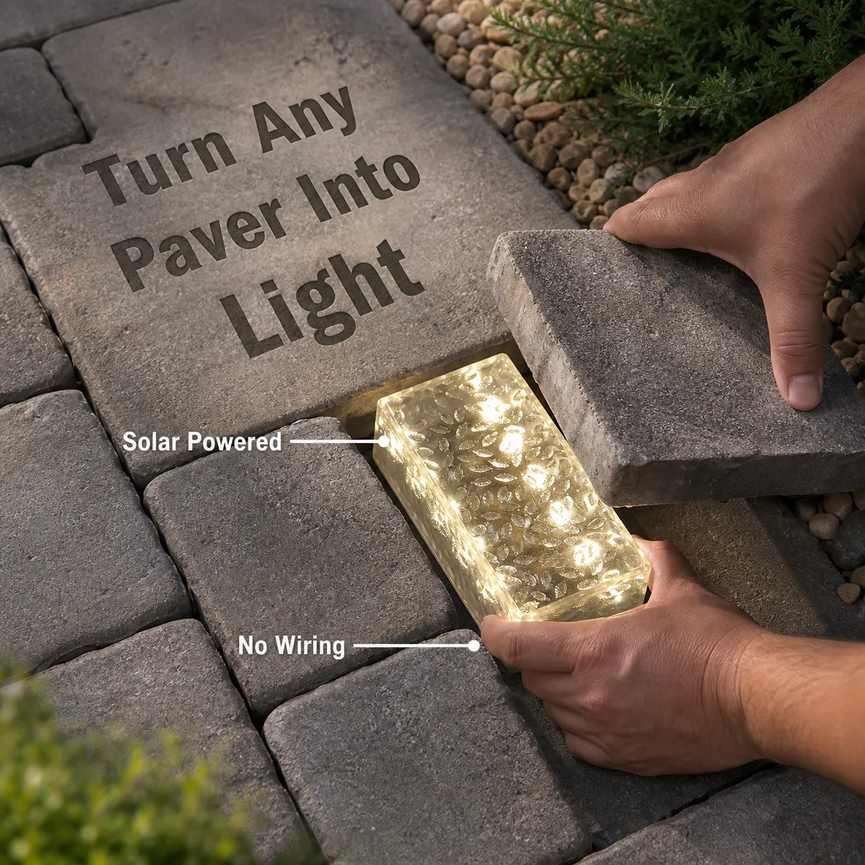 Solar Glass Brick Path Lights