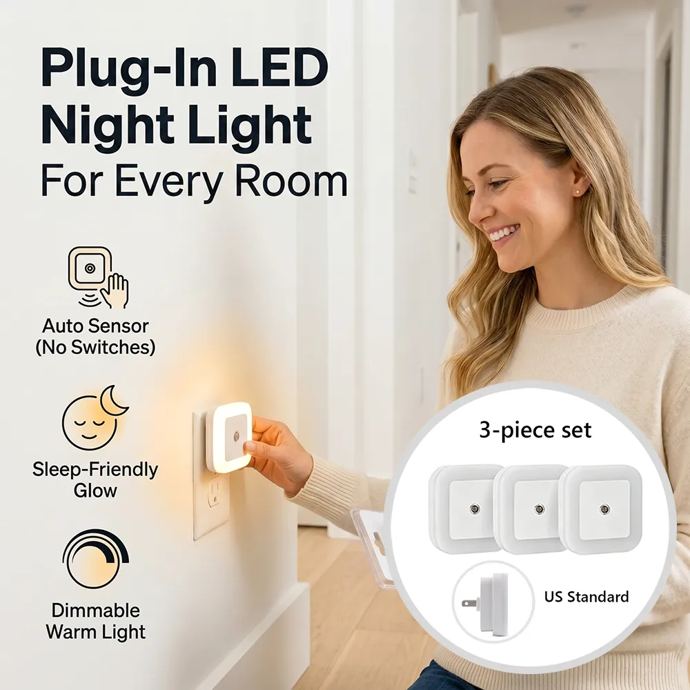 🌙 Plug-in LED night light with automatic sensor function – soft light, adjustable brightness