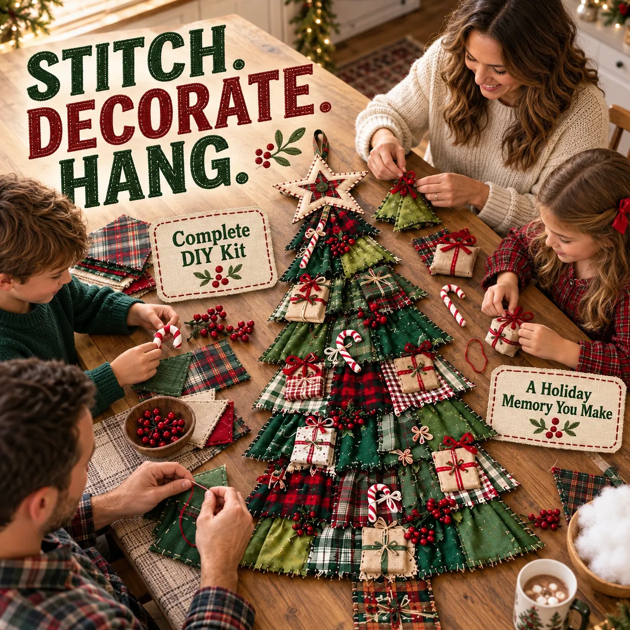 Make Your Own Oversized Patchwork Christmas Tree Door Hanging Kit
