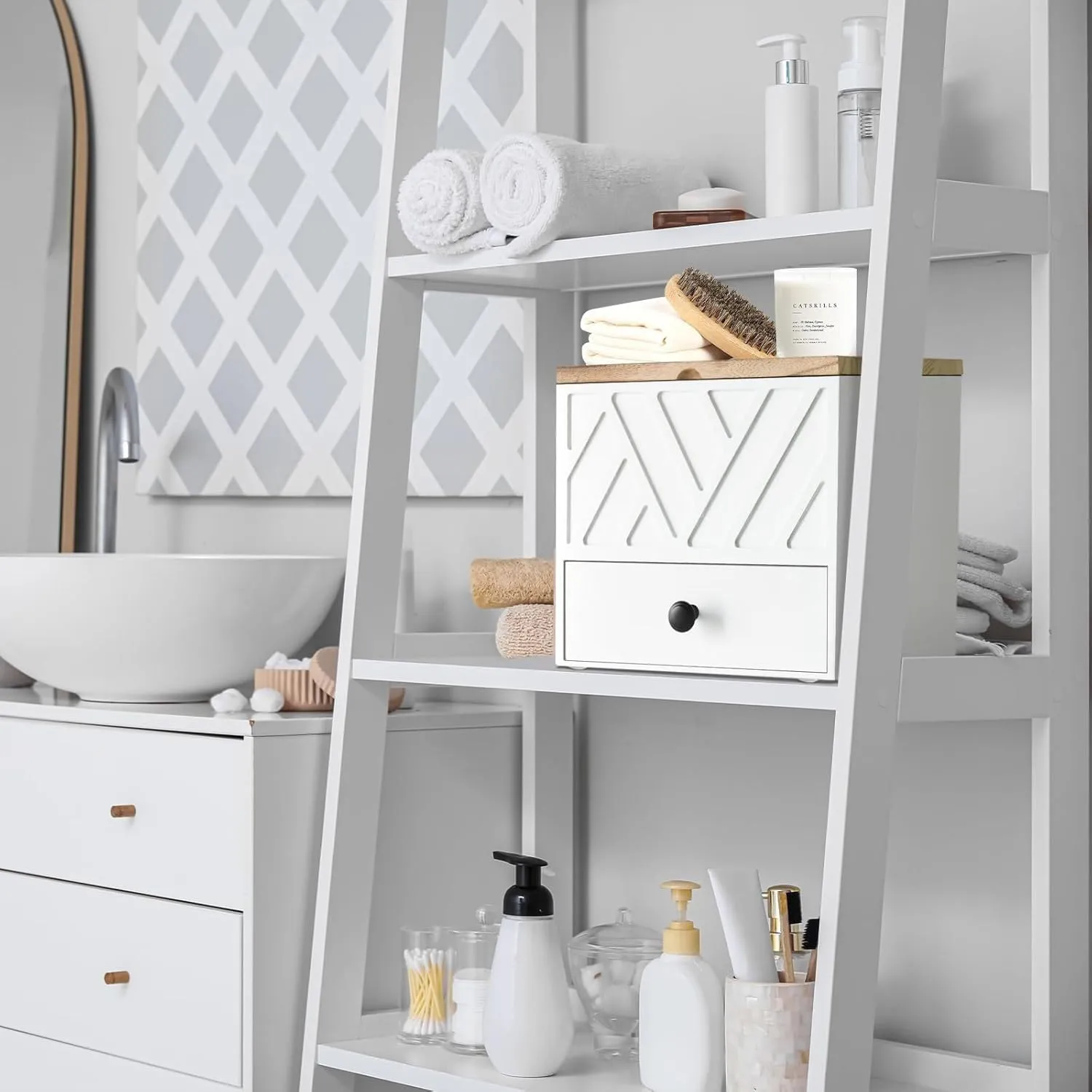 Two-Tier Wooden Bathroom Organizer