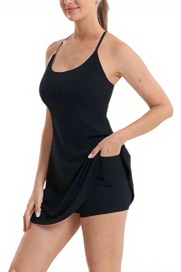 Women’s Athletic Mini Dress with Built-In Shorts