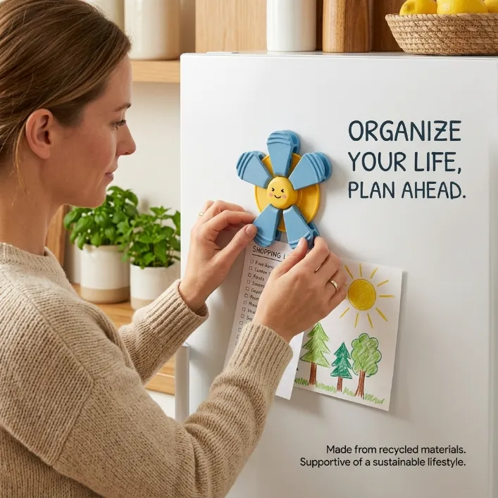 🌸 Flower-Shaped Magnetic Fridge Clip
