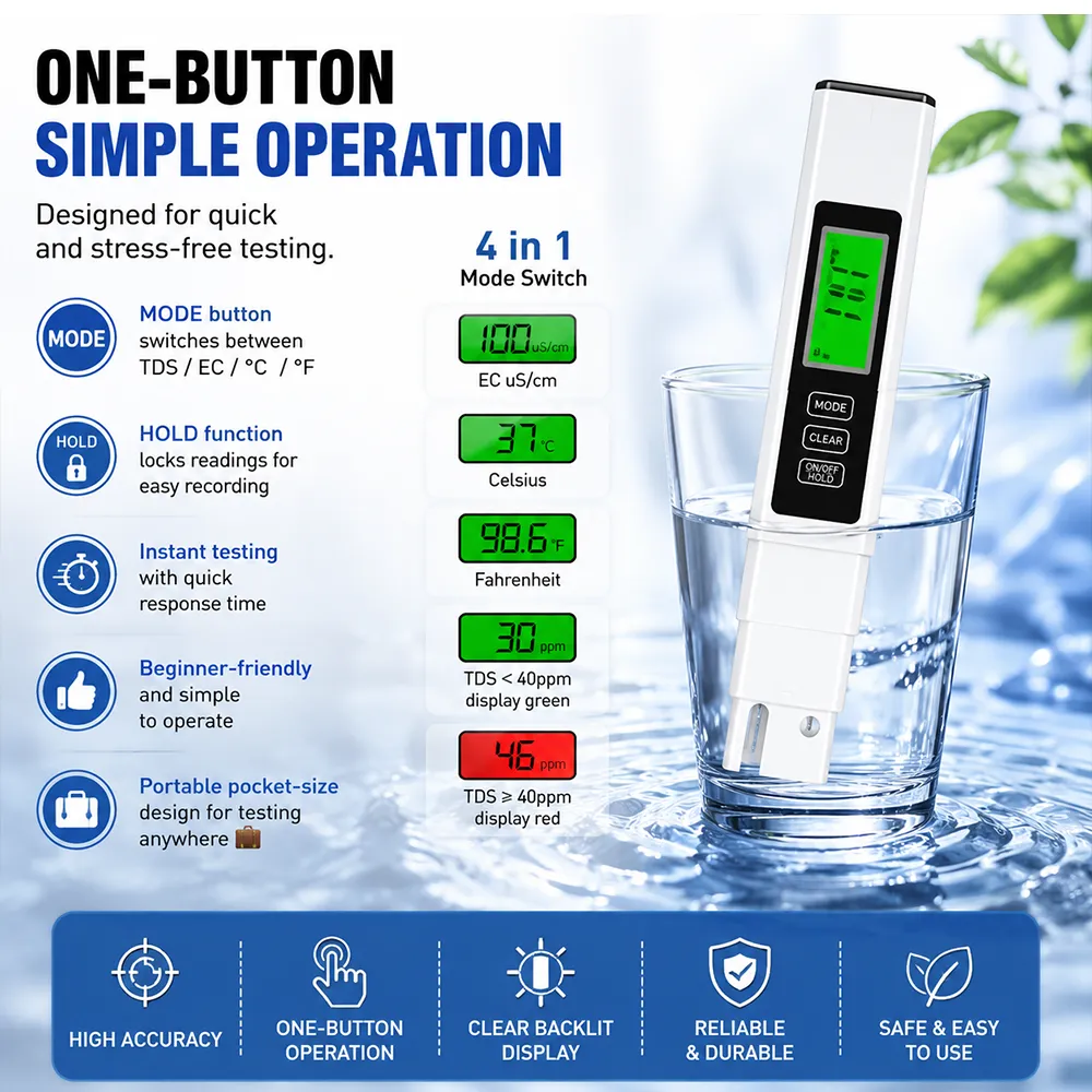 💧🔬Water Quality Tester – Accurate Digital TDS Meter for Drinking Water, Hydroponics & Aquariums