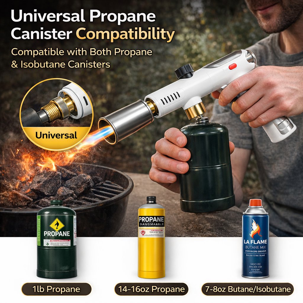 Adjustable High-Heat Propane Torch with Safety Lock