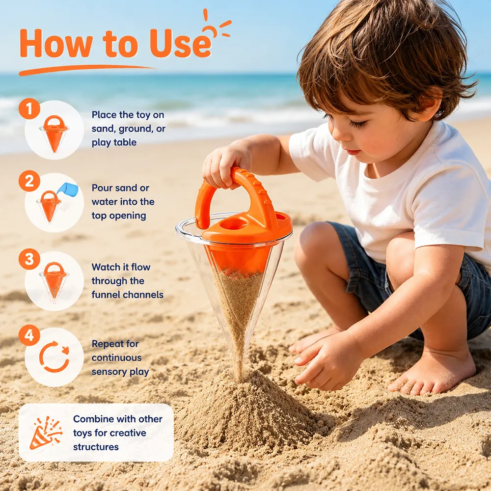 🏖️ Creative Sand & Water Spilling Funnel Toy