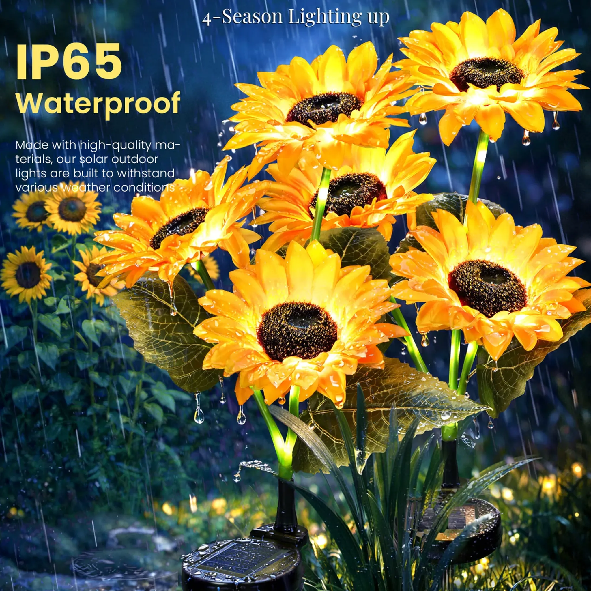 🌻 Artificial Sunflower Solar Lights – Outdoor Garden Stake Lights
