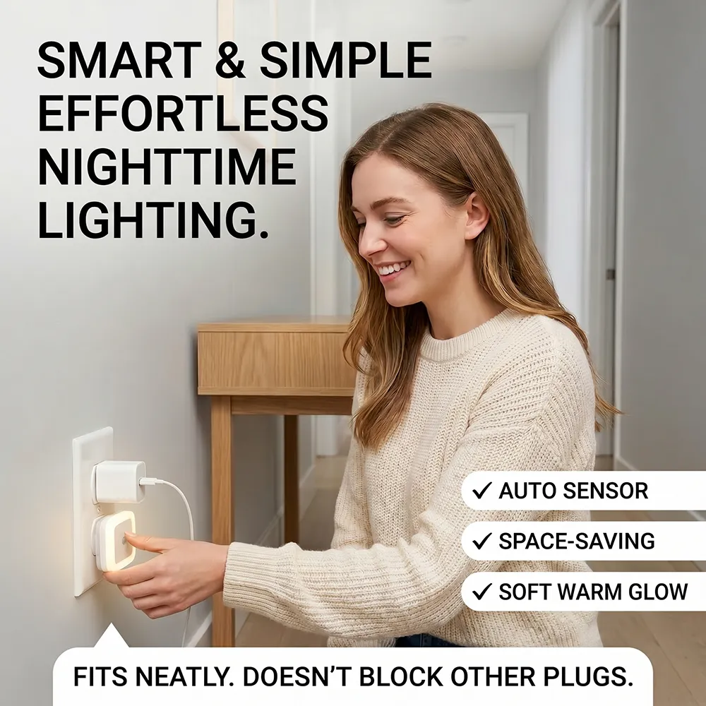 🌙 Plug-in LED night light with automatic sensor function – soft light, adjustable brightness