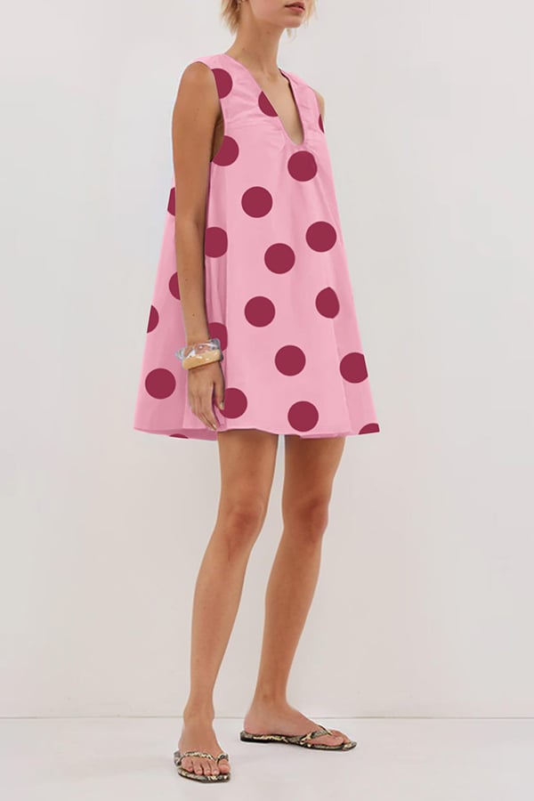 Women’s Sleeveless Bubble Hem Mini Dress with Pockets