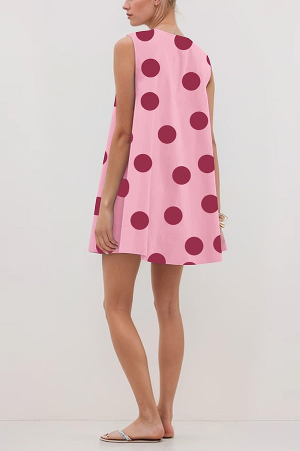 Women’s Sleeveless Bubble Hem Mini Dress with Pockets