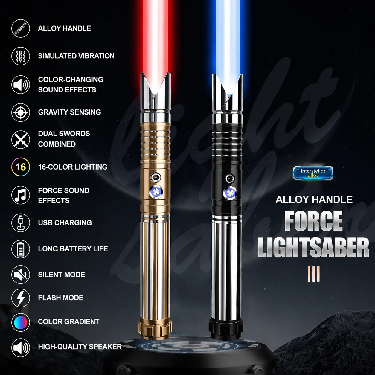 ⚔️ Ultimate 16-Color Lightsaber Experience