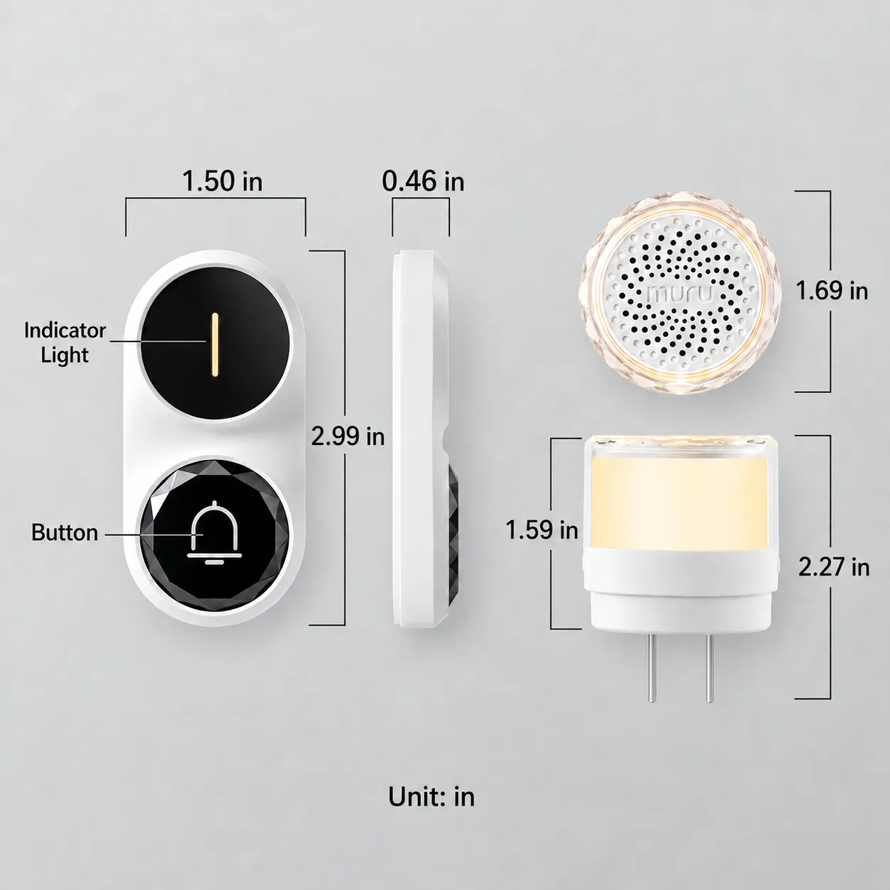Light-Up Wireless Doorbell & Plug-In Chime