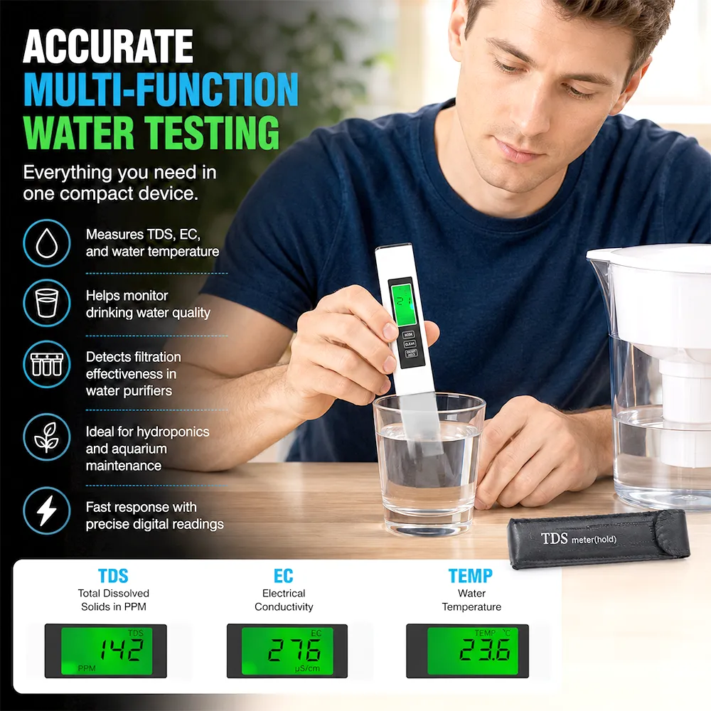 💧🔬Water Quality Tester – Accurate Digital TDS Meter for Drinking Water, Hydroponics & Aquariums