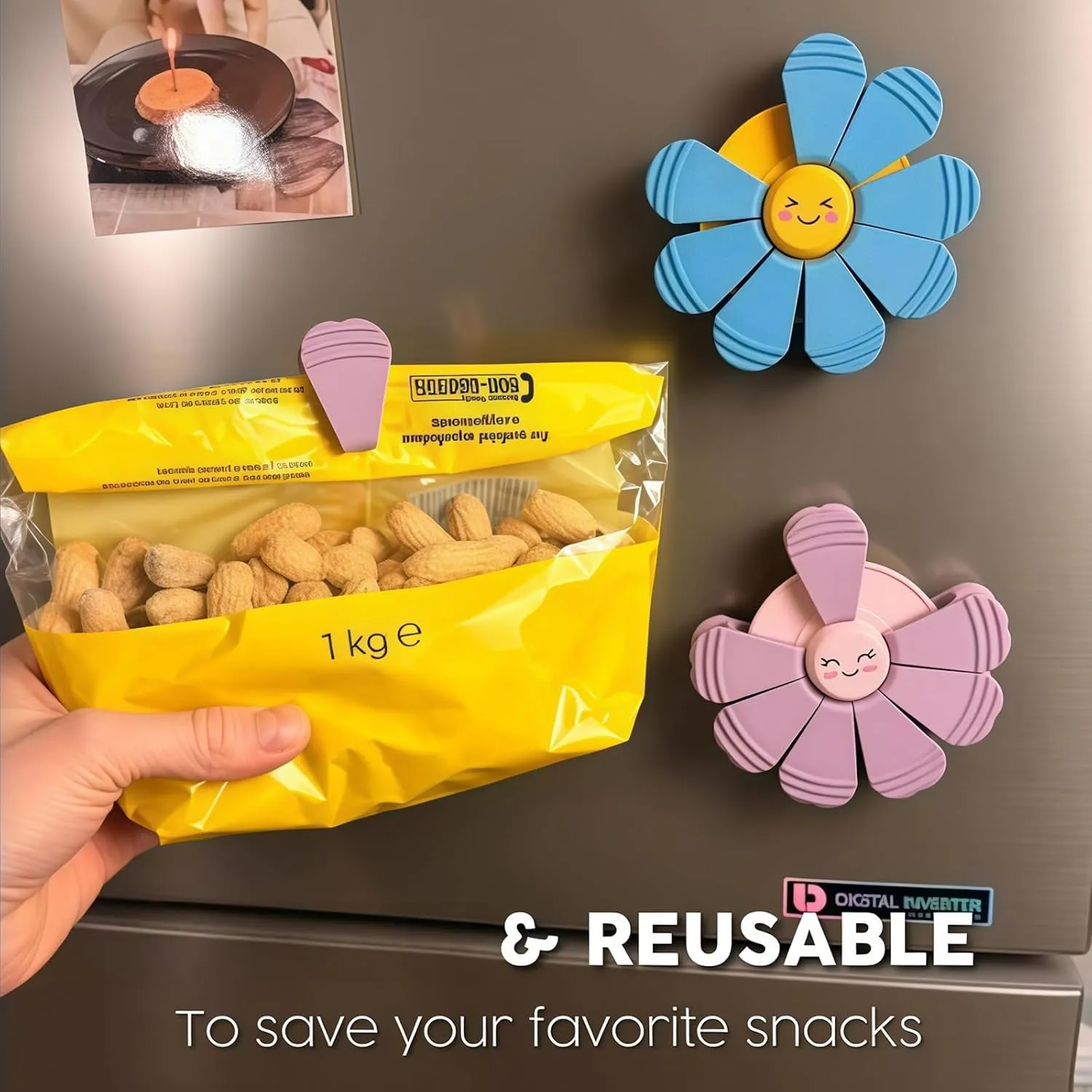 🌸 Flower-Shaped Magnetic Fridge Clip