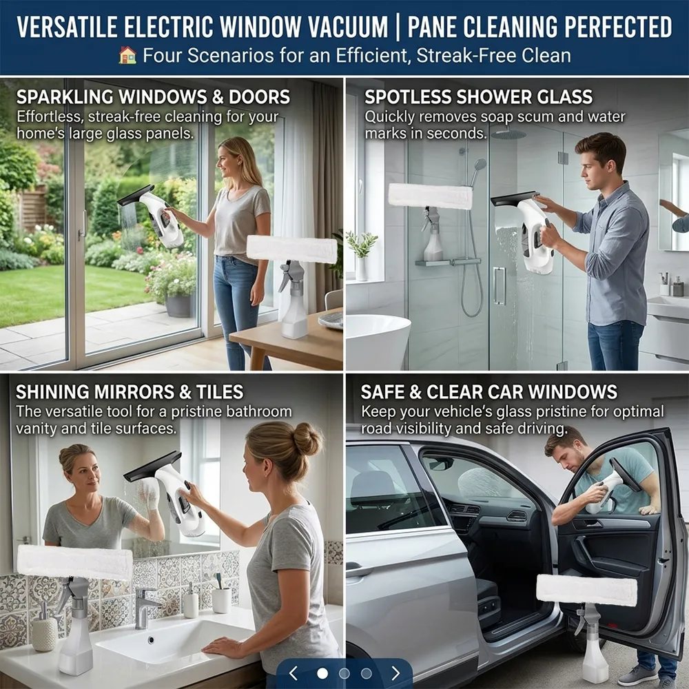 💦Cordless Window Squeegee: Achieve a streak-free shine without the back-breaking scrubbing. ✨