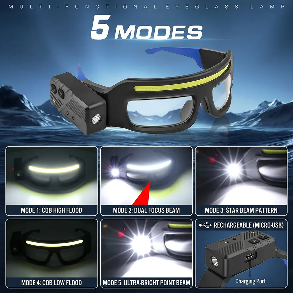 Multifunctional Glasses Light: Read small print or perform delicate repairs hands-free with bright, targeted LED illumination. 👓