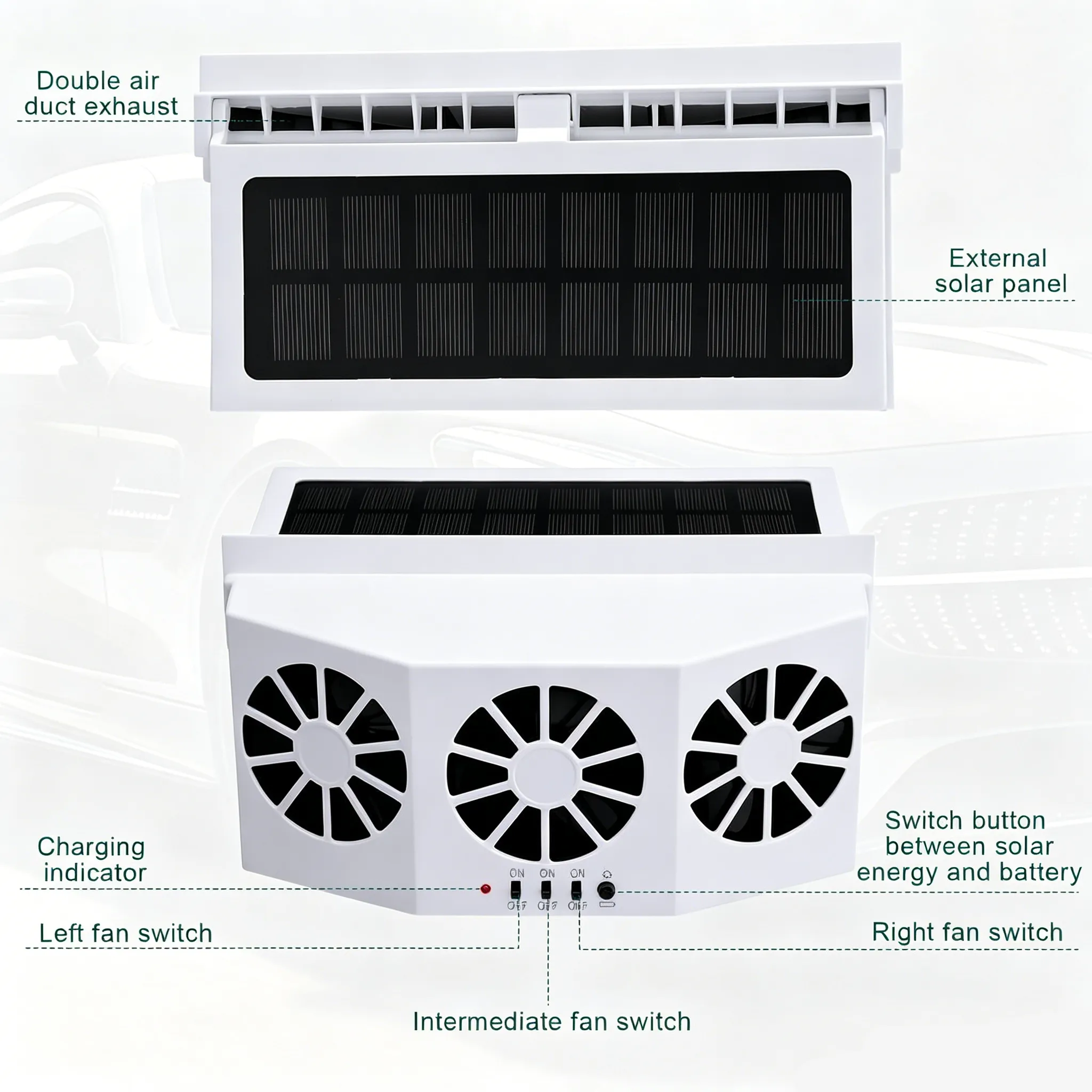 ☀️ Solar-Powered Car Ventilation Fan