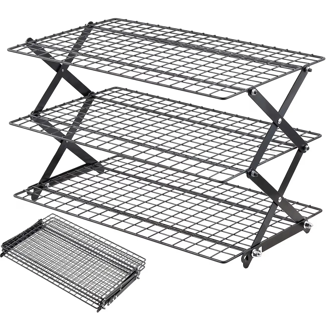 Space-Saving 3-Tier Foldable Cooling Rack