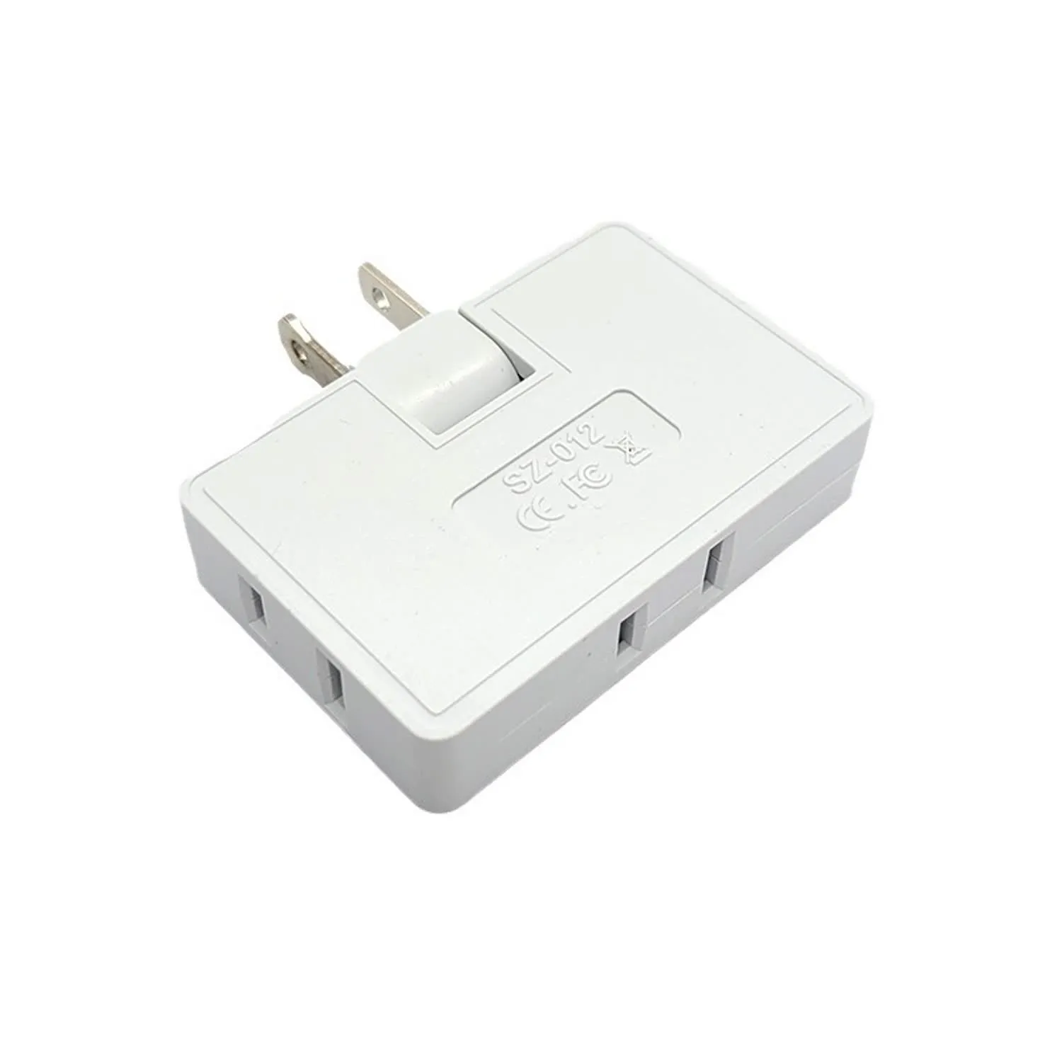 180° Rotating Flat Plug Adapter — 3-Outlet Space Saver