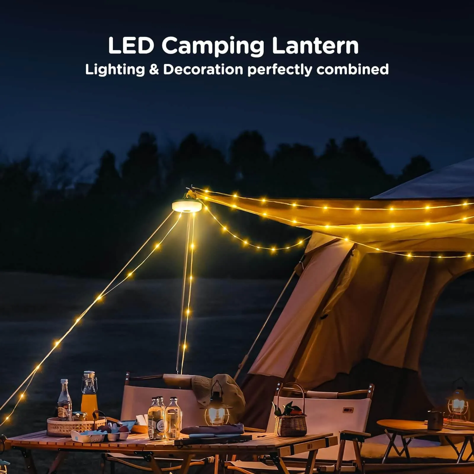 4-in-1 Camping String Lights: Light up your entire campsite and keep your devices charged with one portable unit ⛺