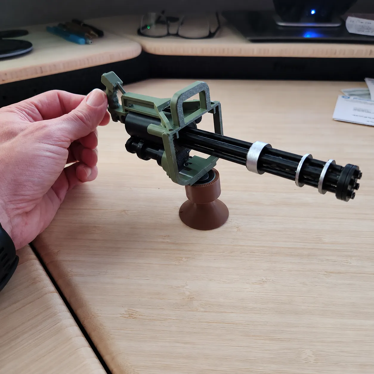 Inertia-Drift Rotating Gatling Dashboard Ornament