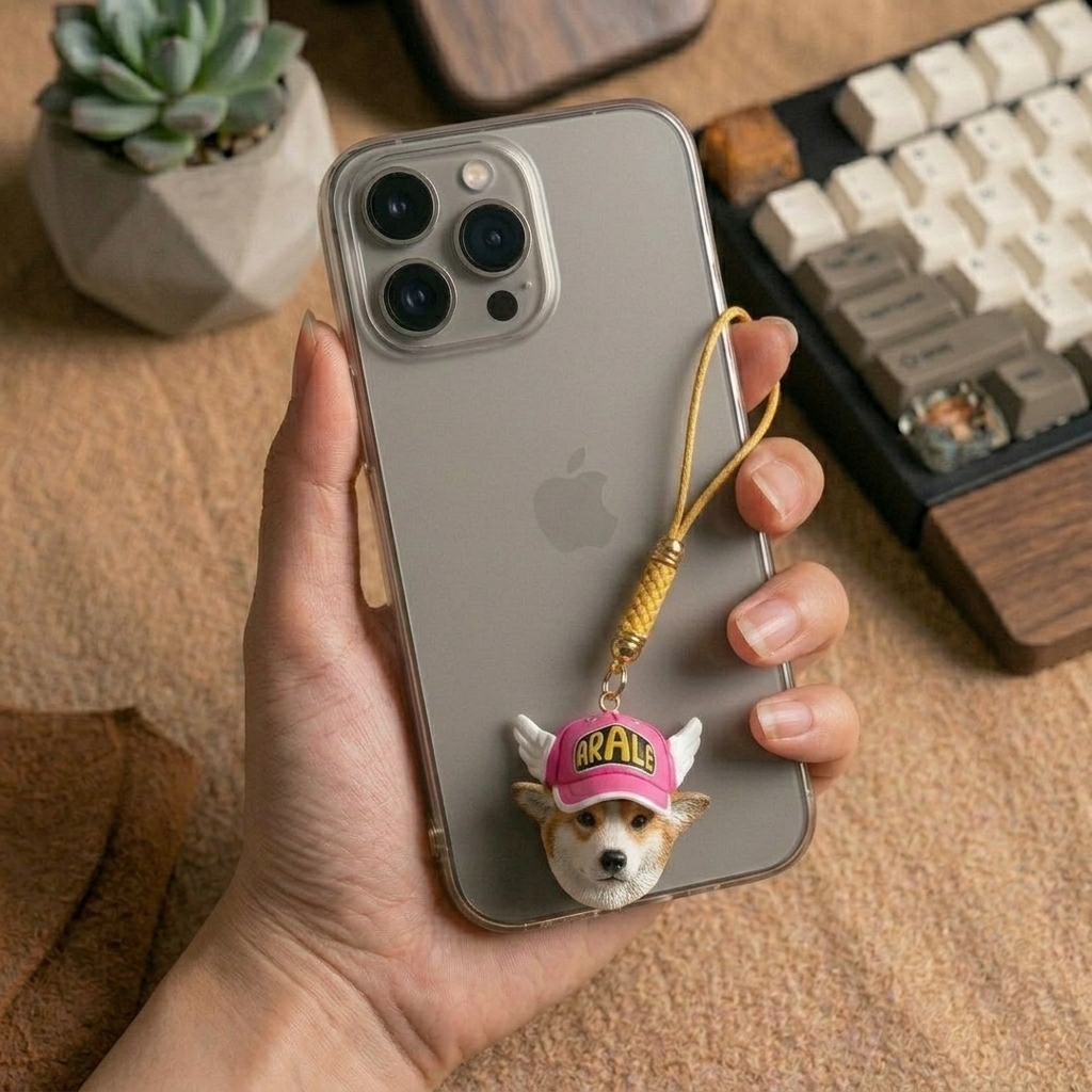 Personalized phone straps, customizable pet pendants, dog and cat portrait phone charms, commemorative gifts, and the perfect present for pet lovers.