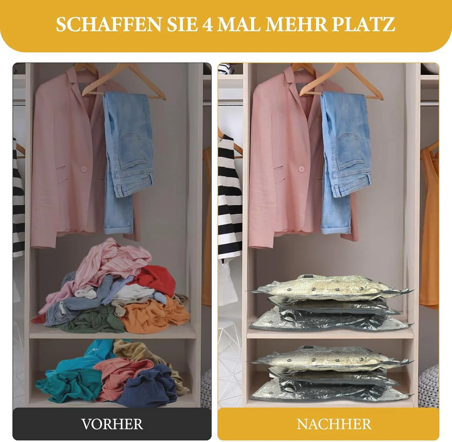 Vacuum Storage Bags: Pack two weeks of clothing into one carry-on by removing bulky air in seconds. 🧳