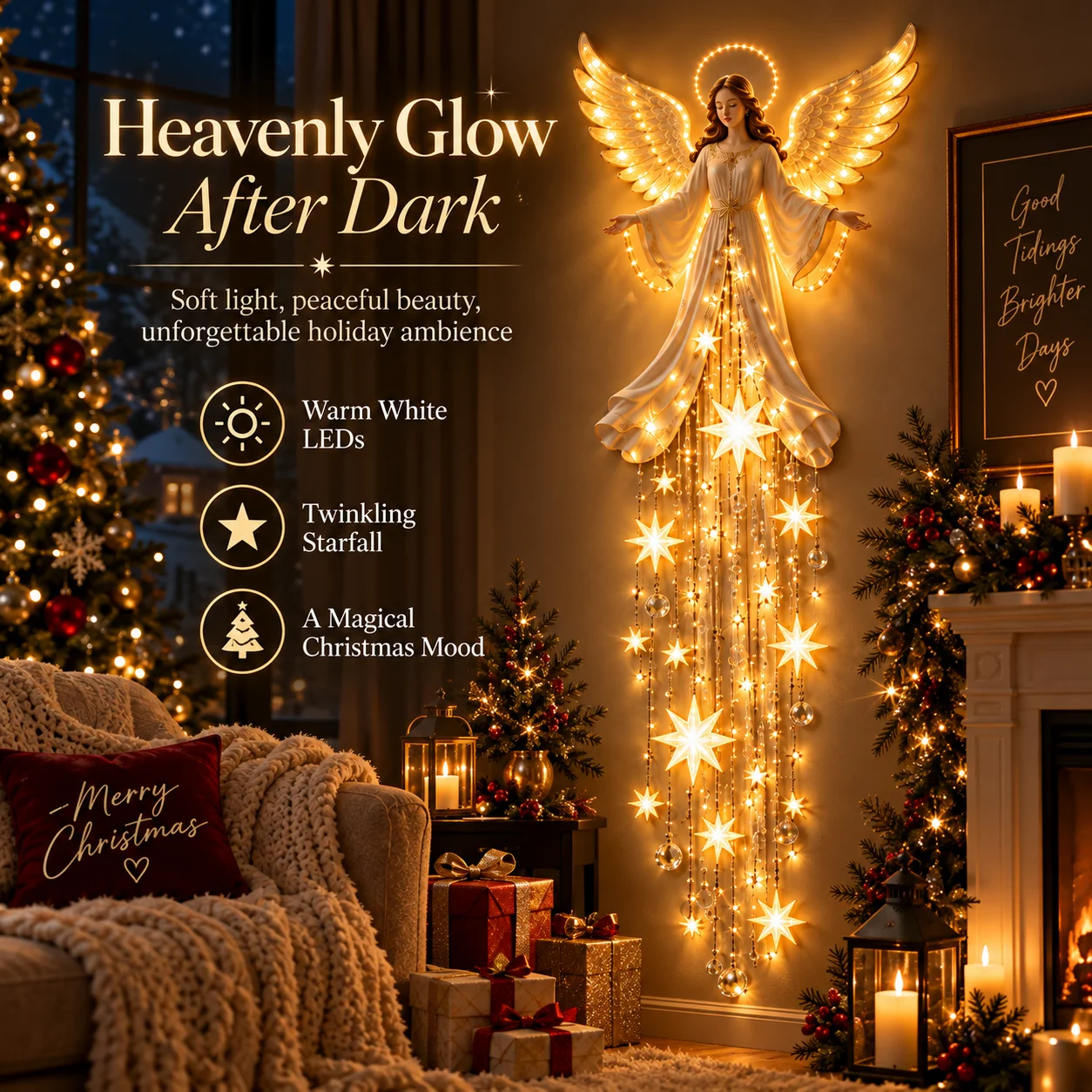 Angel Blessing Starfall Wandleuchte – himmlische Weihnachtsdekoration