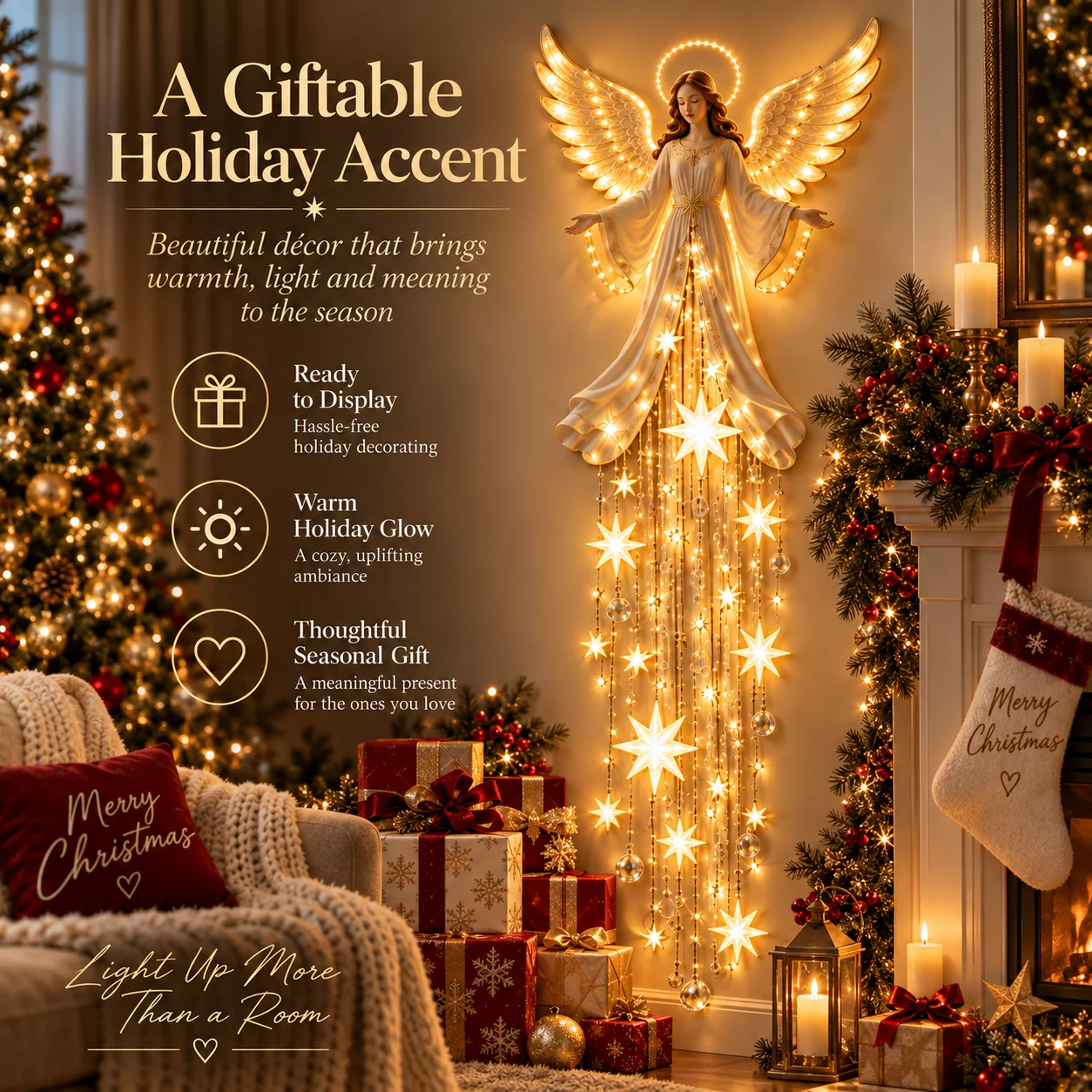 Angel Blessing Starfall Wandleuchte – himmlische Weihnachtsdekoration
