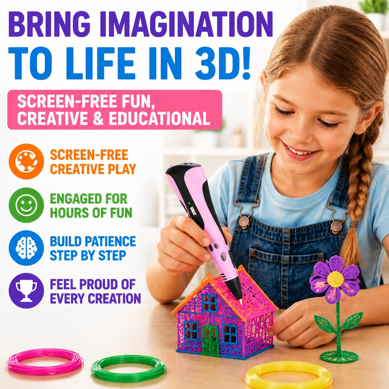 3D-Druckstift zum Lernen, Zeichnen und Gestalten für Kinder