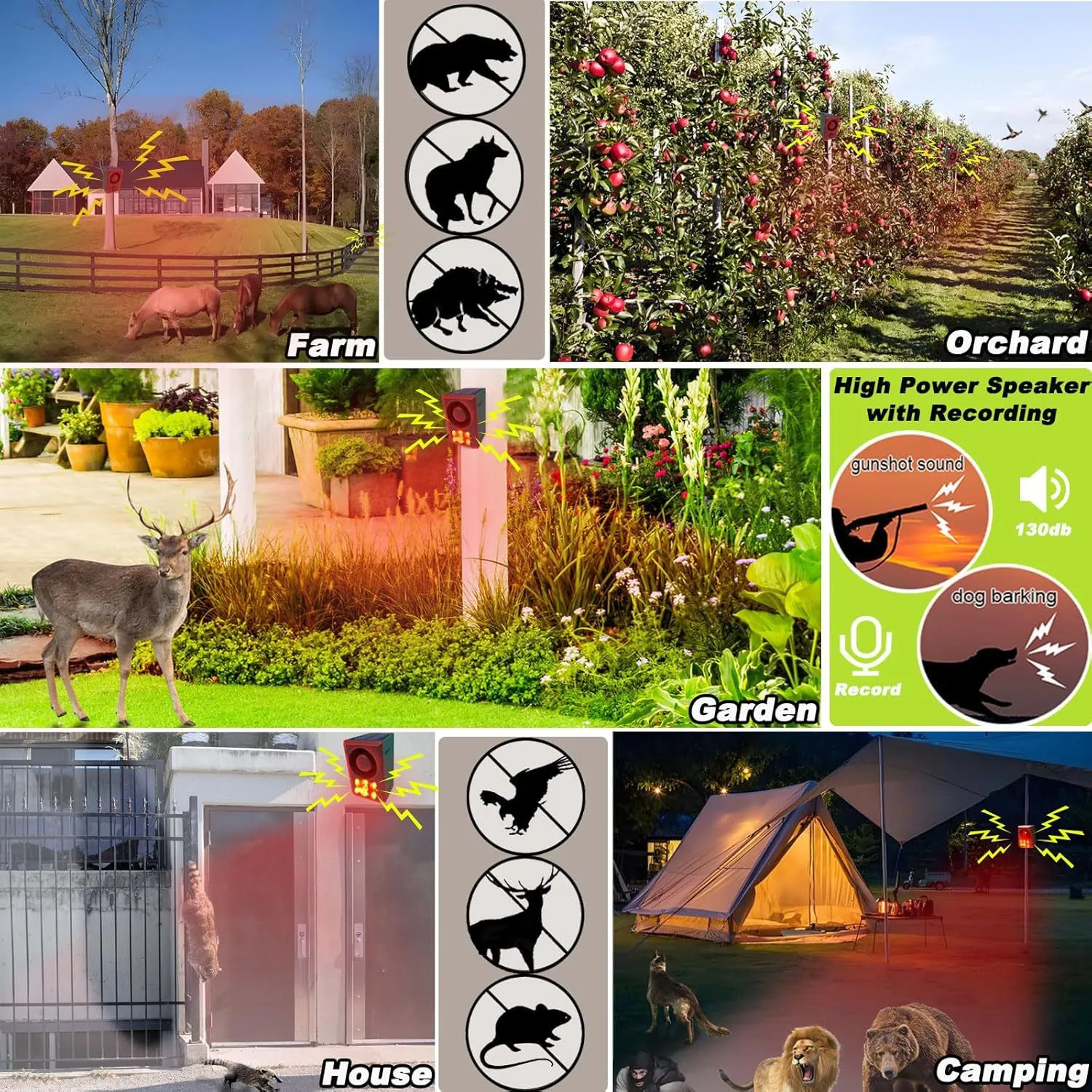 Solar-Bewegungsmelder mit Alarm und Tierabwehr für draußen